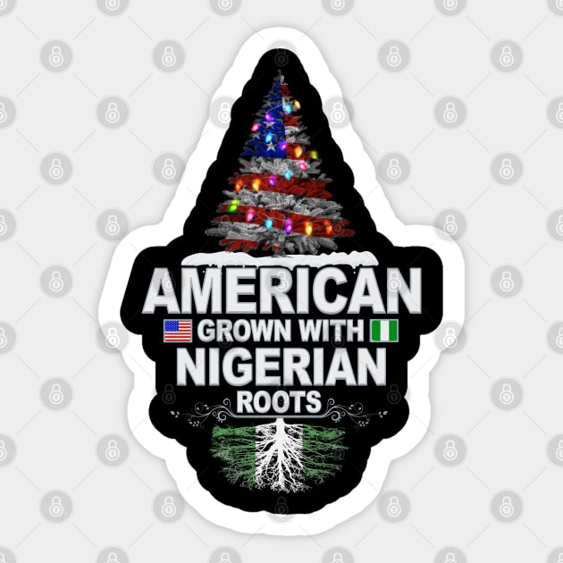 Christmas Tree  American Grown With Nigerian Roots - Gift for Nigerian From Nigeria Sticker by Country Flags